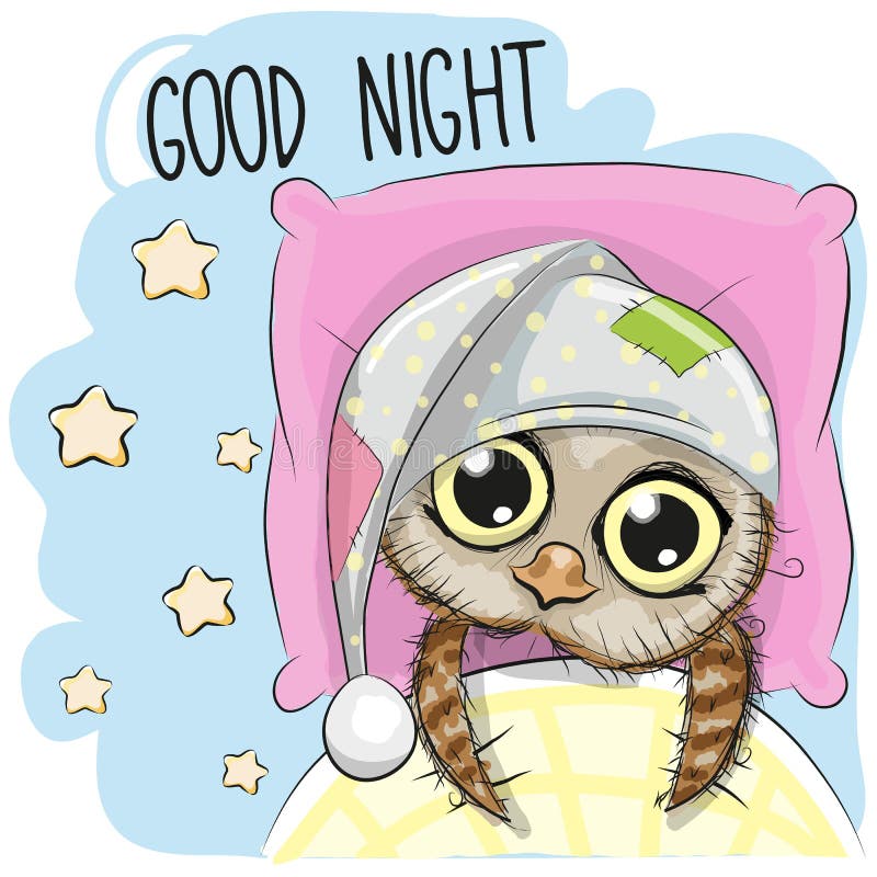Sleeping Owl stock vector. Illustration of drawing, night - 63836267