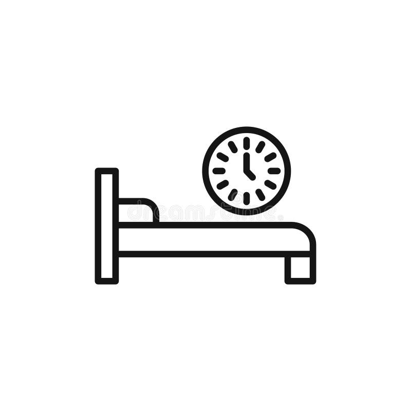 Sleeping Time Logo Sign Vector Outline Stock Illustration