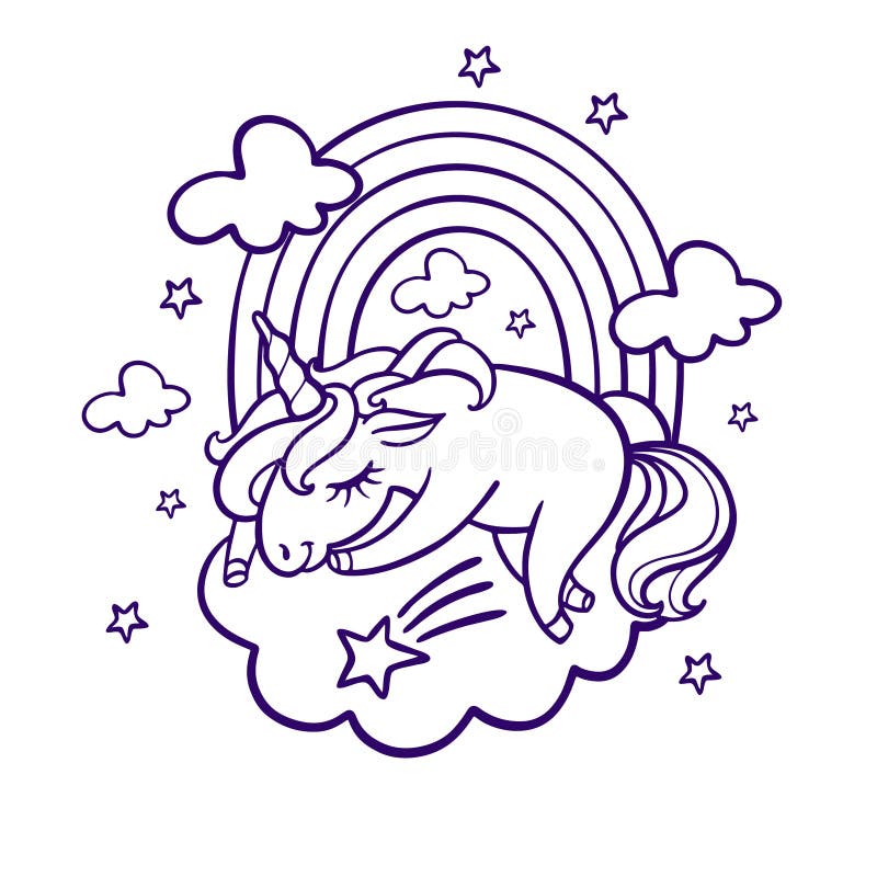 Unicorn sleeping royalty free illustration Unicorn sleeping royalty free illustration