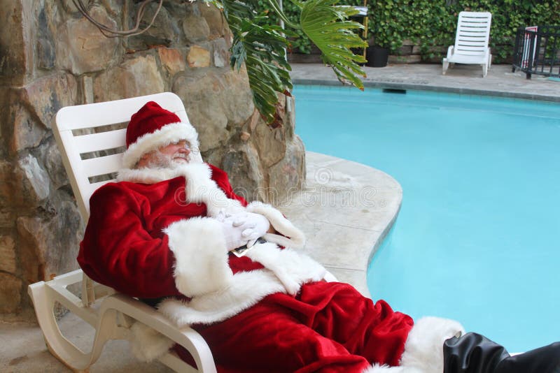 Sleeping Vacationing Santa