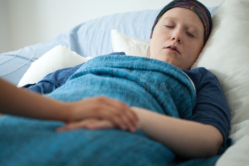 Sleeping woman with cancer stock photography Sleeping woman with cancer stock photography