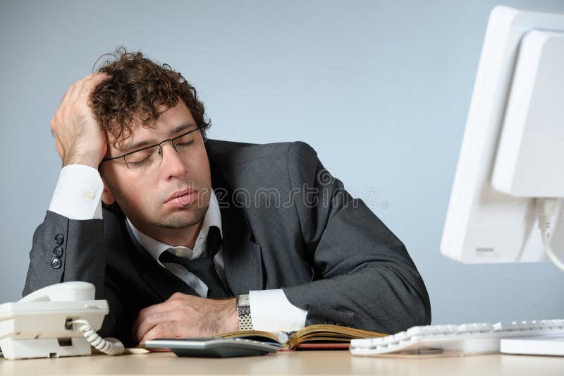Horizontal image of sleeping businessman. Horizontal image of sleeping businessman