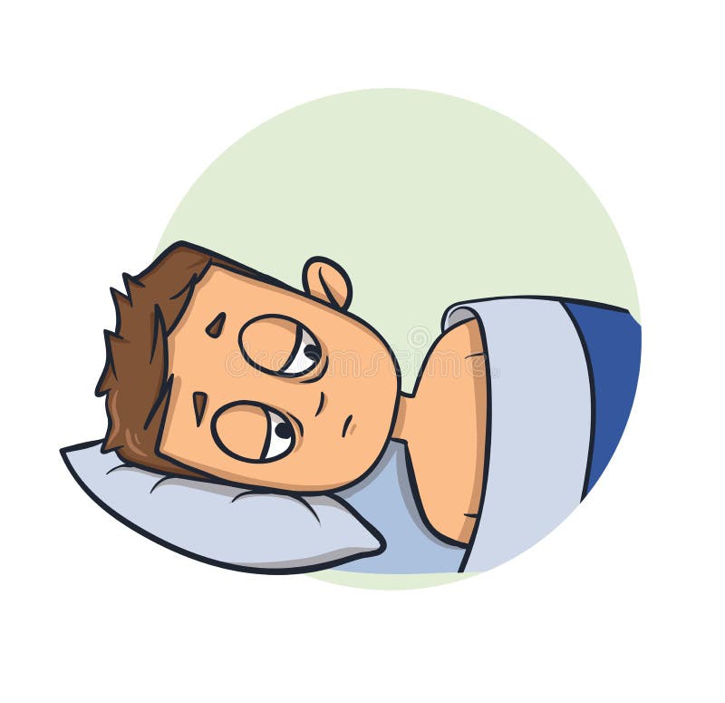 Sleepless Young Man Lying in Bed. Insomnia. Cartoon Design Icon. Flat Vector Illustration. Isolated on White Background. Stock Vector - Illustration of flat, background: 129278477 Sleepless Young Man Lying in Bed. Insomnia. Cartoon Design Icon. Flat Vector Illustration. Isolated on White Background. Stock Vector - Illustration of flat, background: 129278477