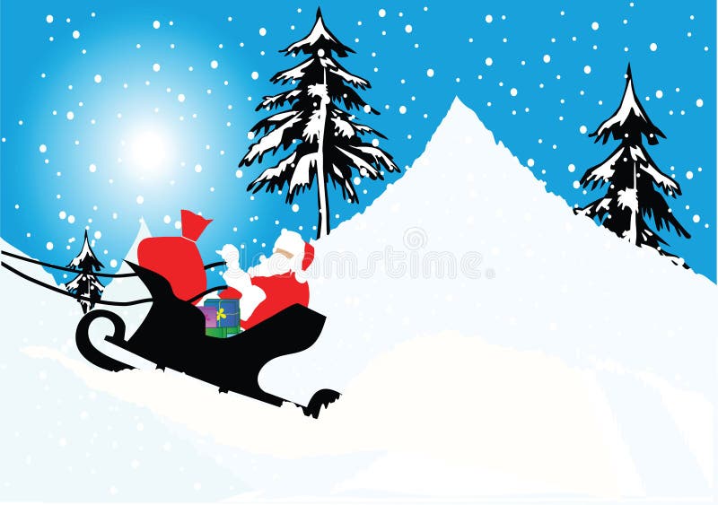 Sleigh with santa claus