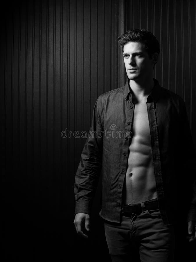 Slender Male Washboard Abs stock image. Image of section 48122869