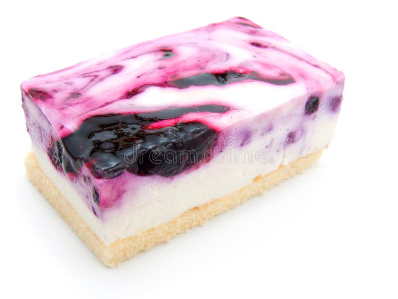 A slice of blueberry cheesecake