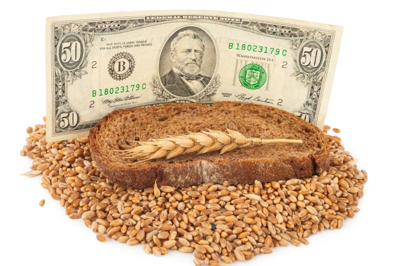 Dollar with slice bread stock photo. Image of wheat, bakery 19751370
