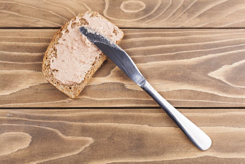 Slice bread with pate royalty free stock photography