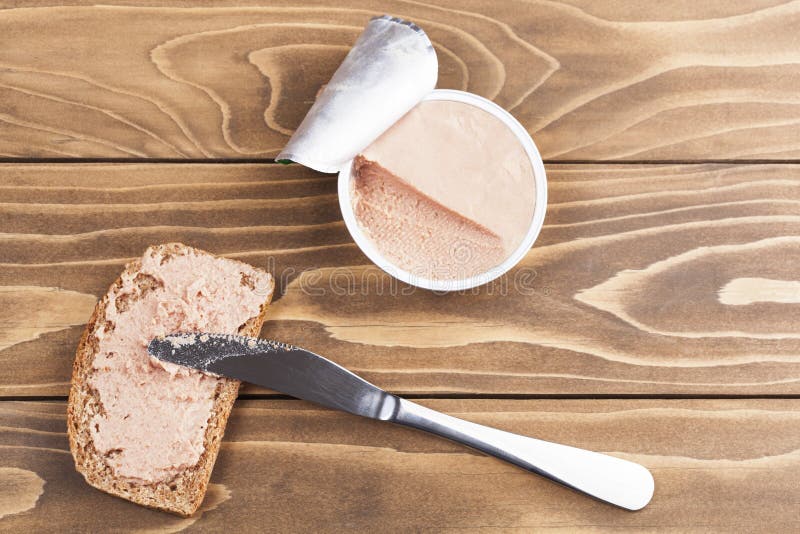 Slice bread with pate royalty free stock images