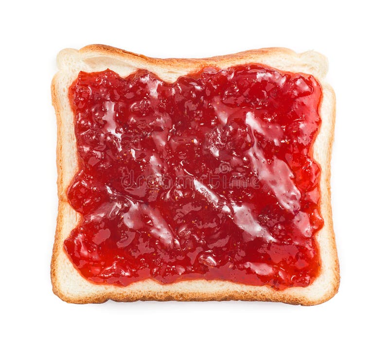 Slice of Bread with Strawberry Jam Stock Photo Image of fruit, taste 28269110