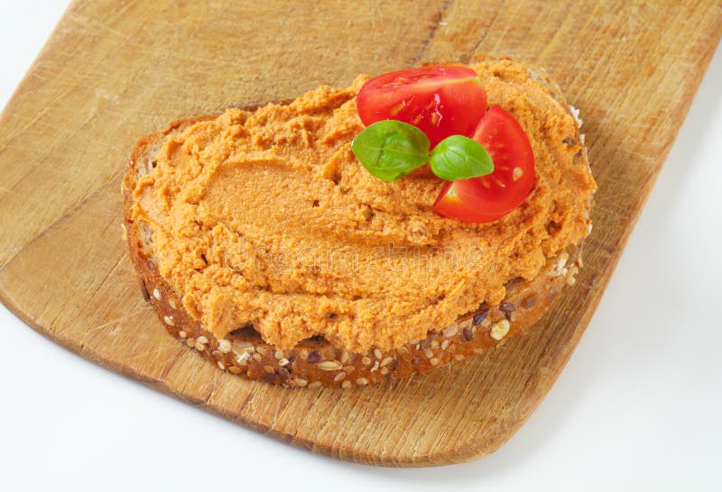 Slice of Bread with Vegetarian Spread Stock Photo Image of hummus, bread 68847454