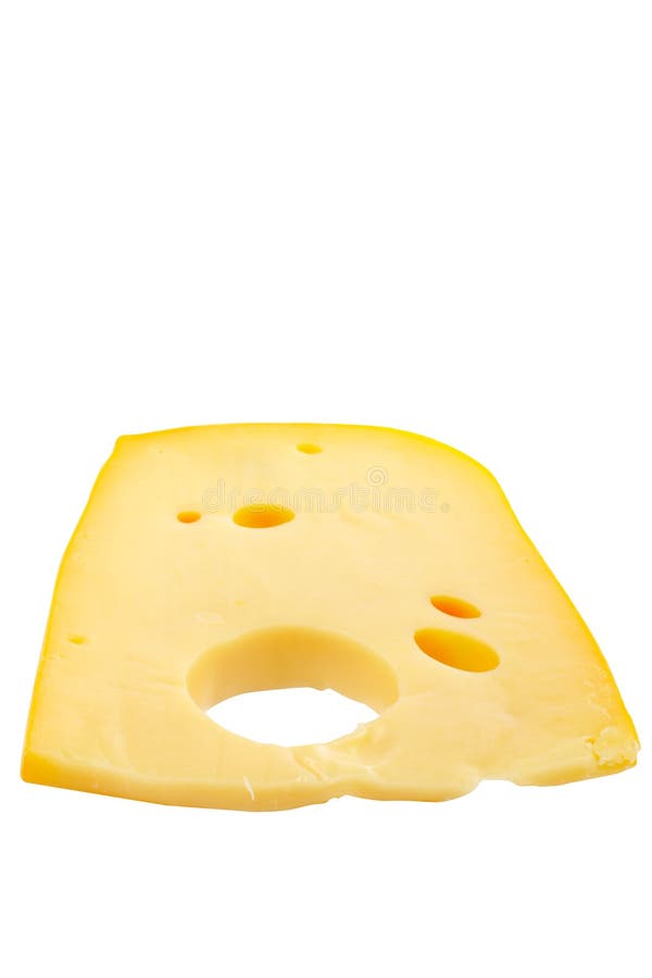 Slice of cheese stock image. Image of isolated, holes 9214255