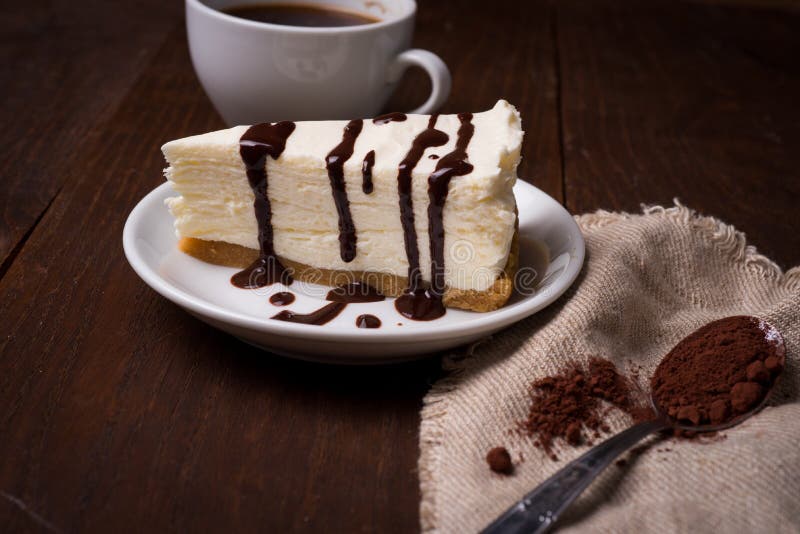 Slice Of Cheesecake With Coffee Stock Photo Image of creamy, dessert