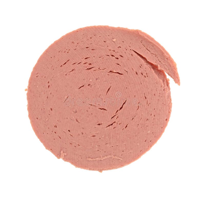 Slice of Chicken Bologna with Edge Torn Stock Photo Image of bologna, canned 74108406