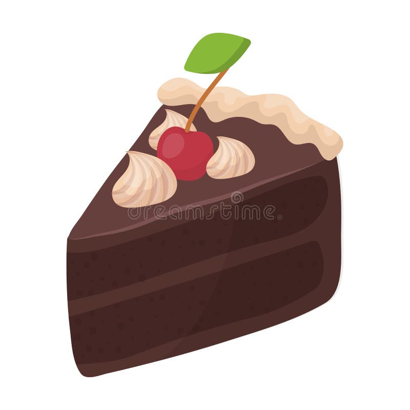 Chocolate Cake Slice PNG Image, Cute Cartoon Slice Of Cake With Chocolate  And Cherry, Cherry, Cake, Chocolate PNG Image For Free Download