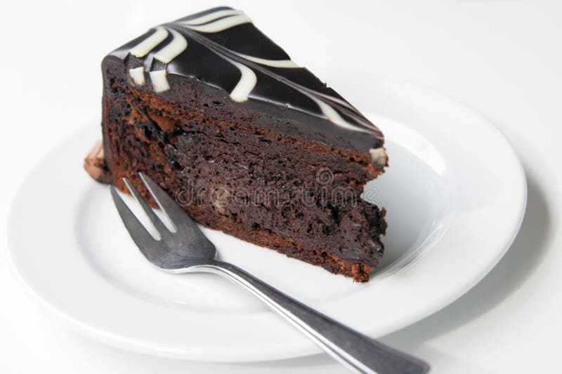 Slice of dark chocolate cake