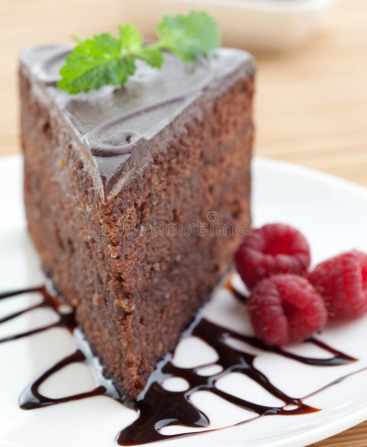 Slice of delicious chocolate cake