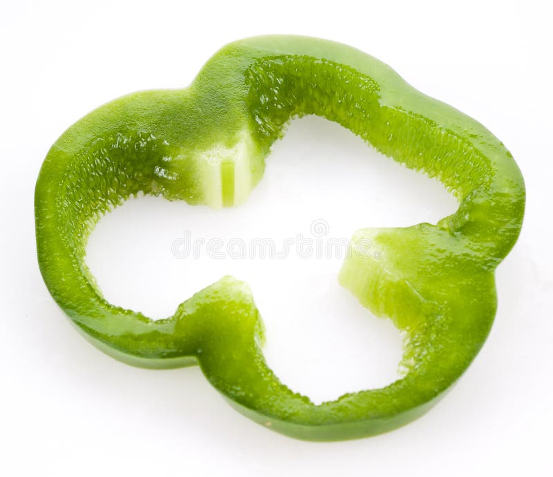 Slice of Green Bell Pepper Isolated on White Stock Photo Image of vegetarian, pepper 37771314