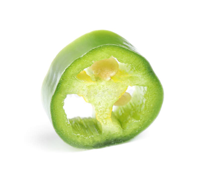 Slice of Green Chili Pepper Isolated Stock Photo Image of gourmet