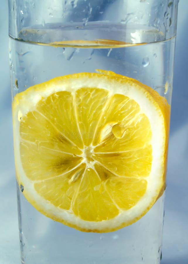 Slice of lemon in a glass