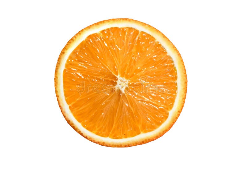 Slice of orange mandarin isolated on white background