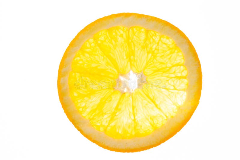 A slice of orange view in backlight stock photo A slice of orange view in backlight stock photo