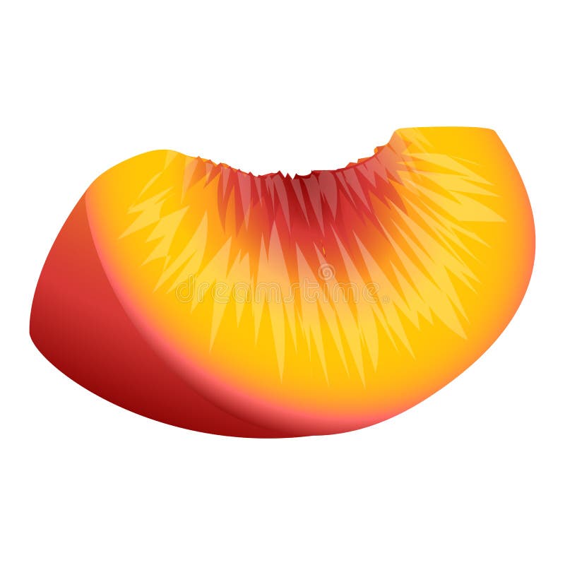 Slice Peach Icon, Outline Style Stock Vector Illustration of