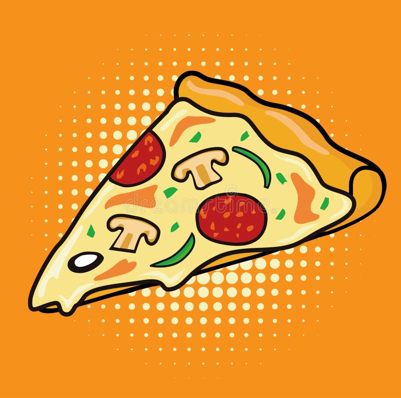 Slice of Pepperoni Mushroom Pizza Stock Vector Illustration of banner