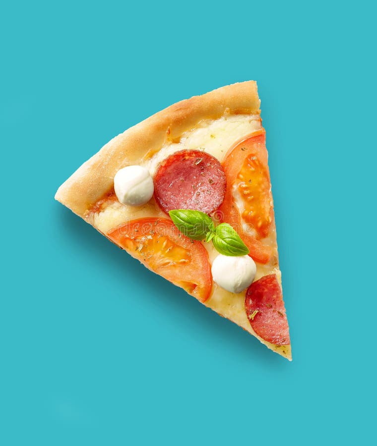 Slice of pizza stock photo. Image of meal, salami, sauce 114951206