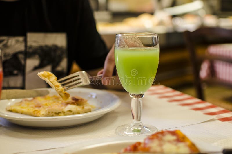 Pizza and juice stock image. Image of food, pizza, mobilephoto 114895577