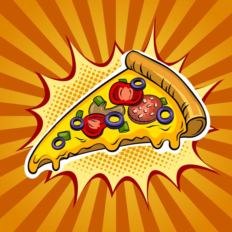 Pizza box pop art style Royalty Free Vector Image