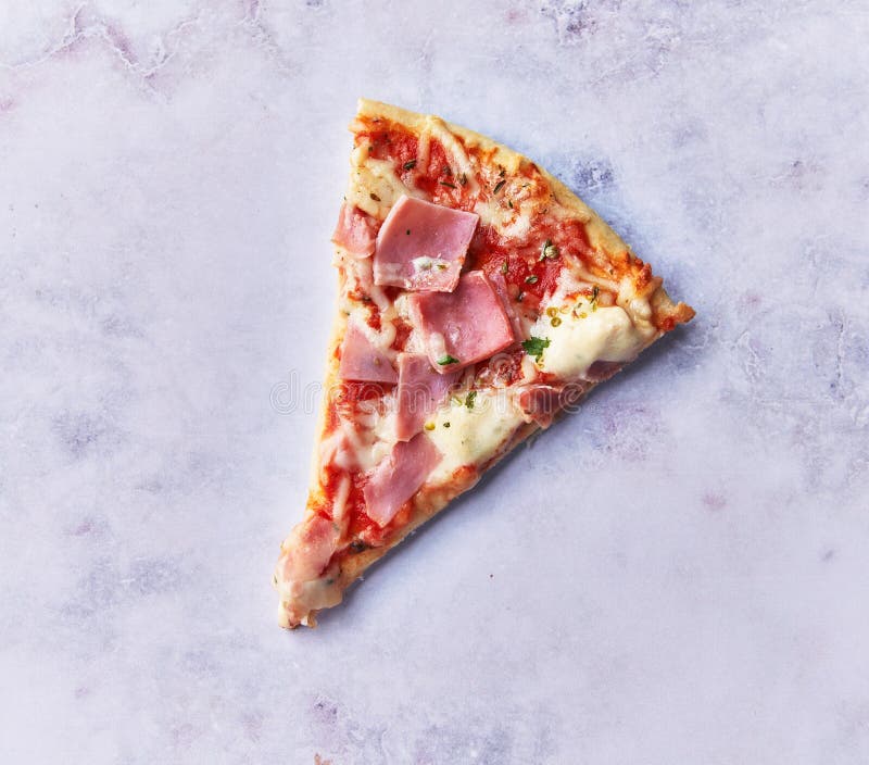 Slice of Prosciutto Italian Pizza on a Marble Surface Stock Image Image of dinner, tomato