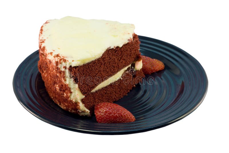 Slice of red velvet cake stock image