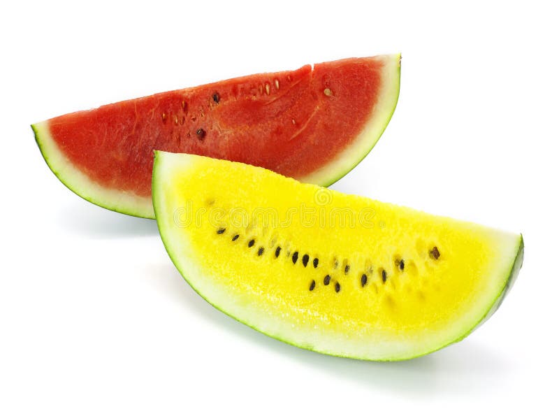 Slice of red and yellow water-melon