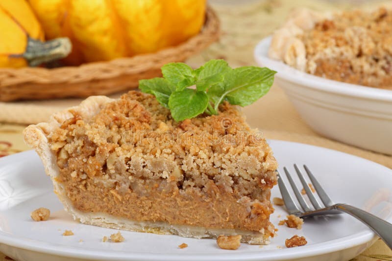 Slice of Streusel Pumpkin Pie