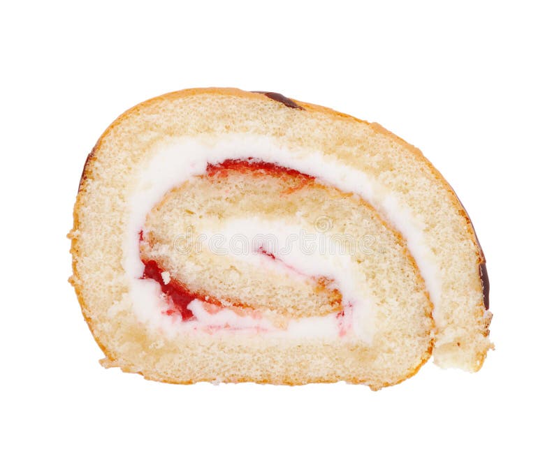 Slice of Swiss roll stock image