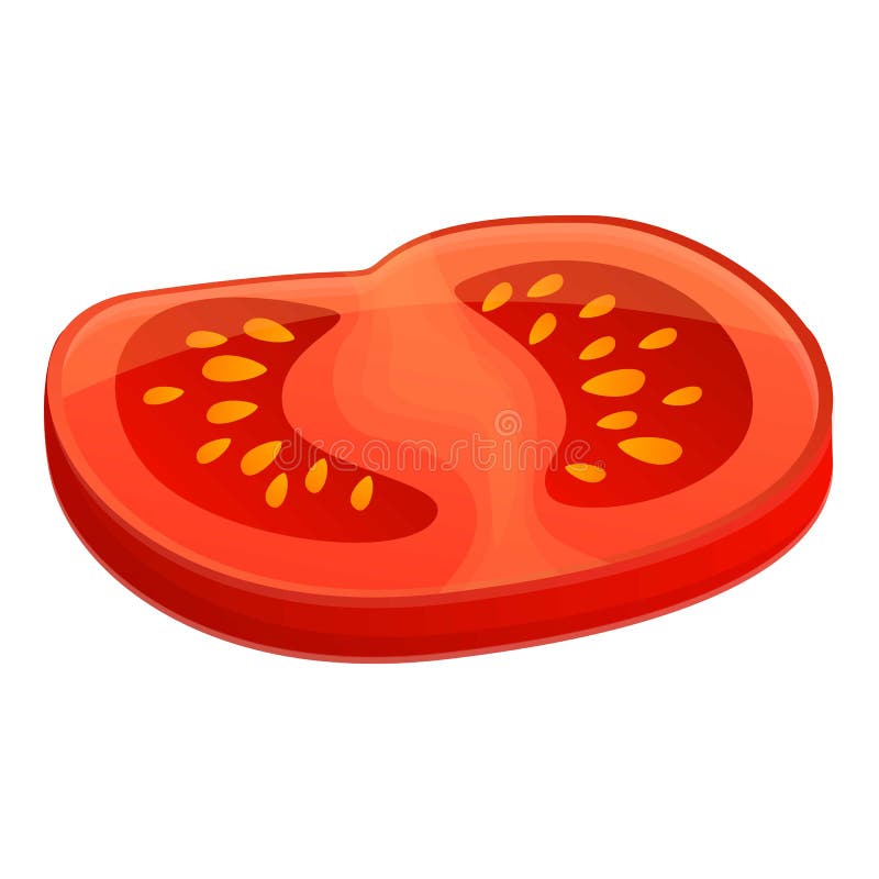 Slice Tomato Icon, Cartoon Style Stock Vector - Illustration of meal,  fruit: 170949370