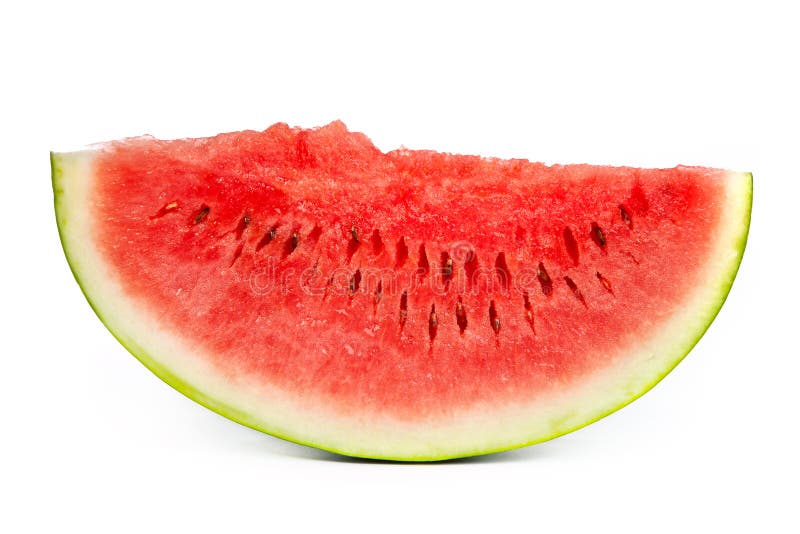 Slice of Watermelon isolated on white stock photo