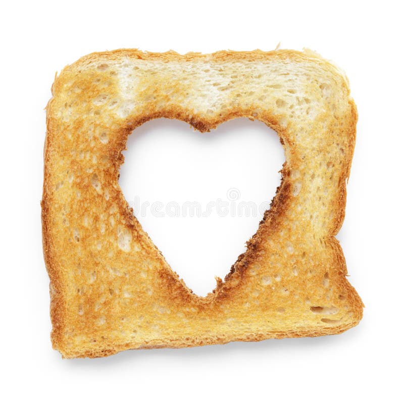 Slice of White Bread Heart Shape Stock Photo Image of health, golden