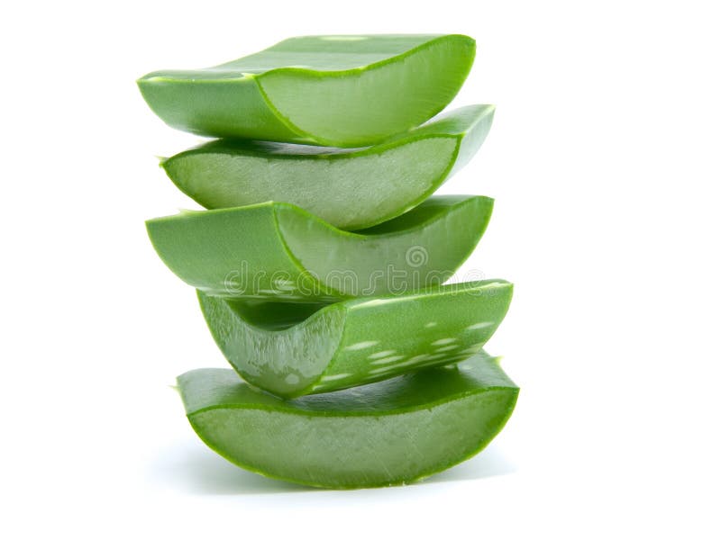 Sliced aloe leaves