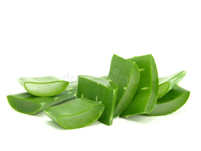 Sliced aloe leaves