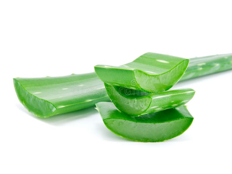 Sliced aloe leaves