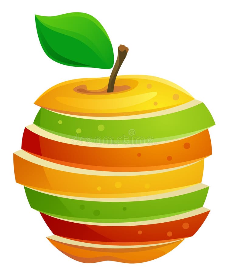 Sliced apple stock illustration