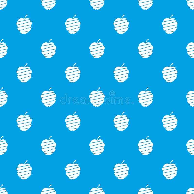 Sliced apple pattern seamless blue. Sliced apple pattern repeat seamless in blue color for any design. Vector geometric illustration
