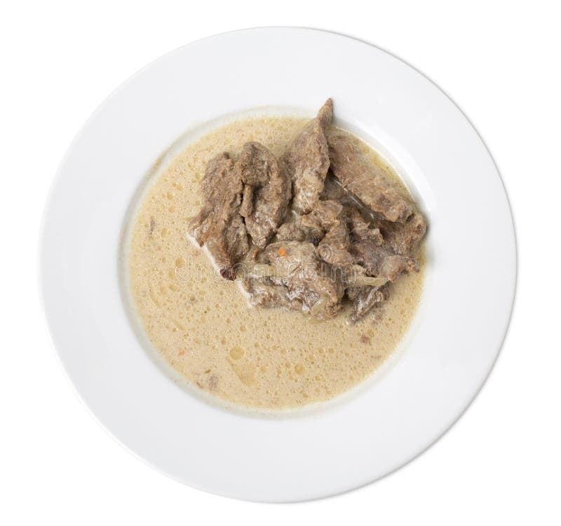 Sliced Beef with White Sauce. Stock Image Image of nourishing