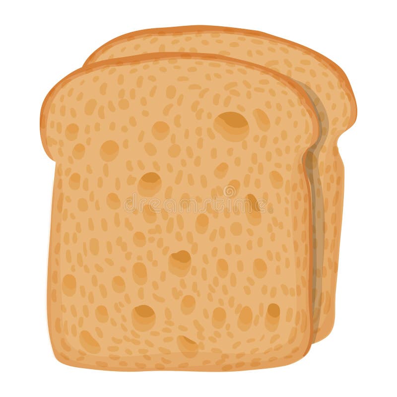 Sliced bread icon, cartoon style