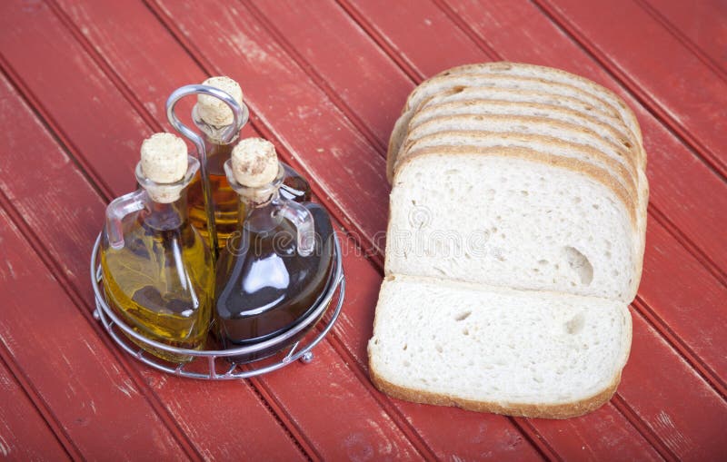 Sliced Bread with Oil and Vinegar Stock Image Image of crust, panini