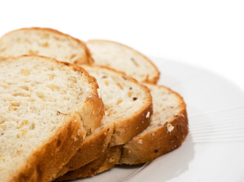 Loaf of Sliced Bread on Plate. Stock Photo Image of health, dough 986986