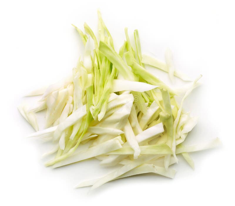 Sliced cabbage isolated on white, from above stock photography