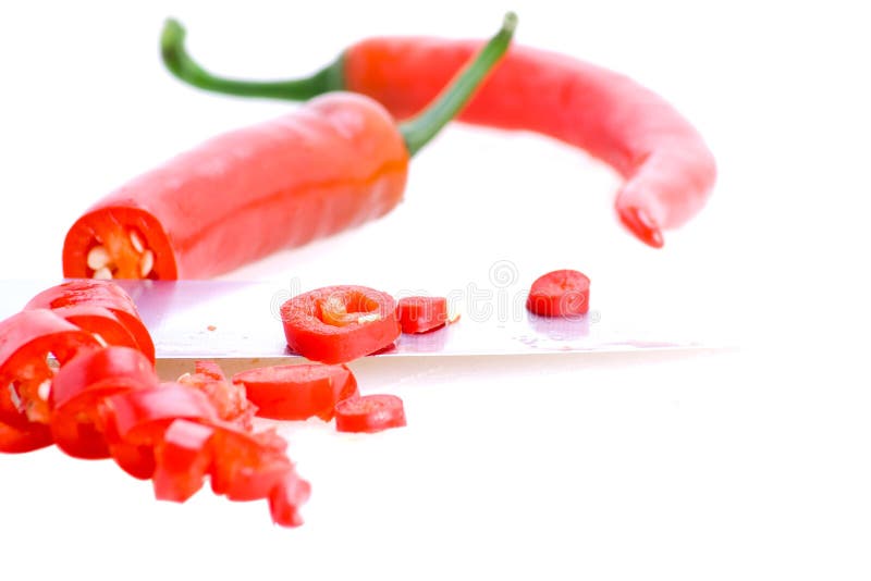 Sliced chilli pepper.